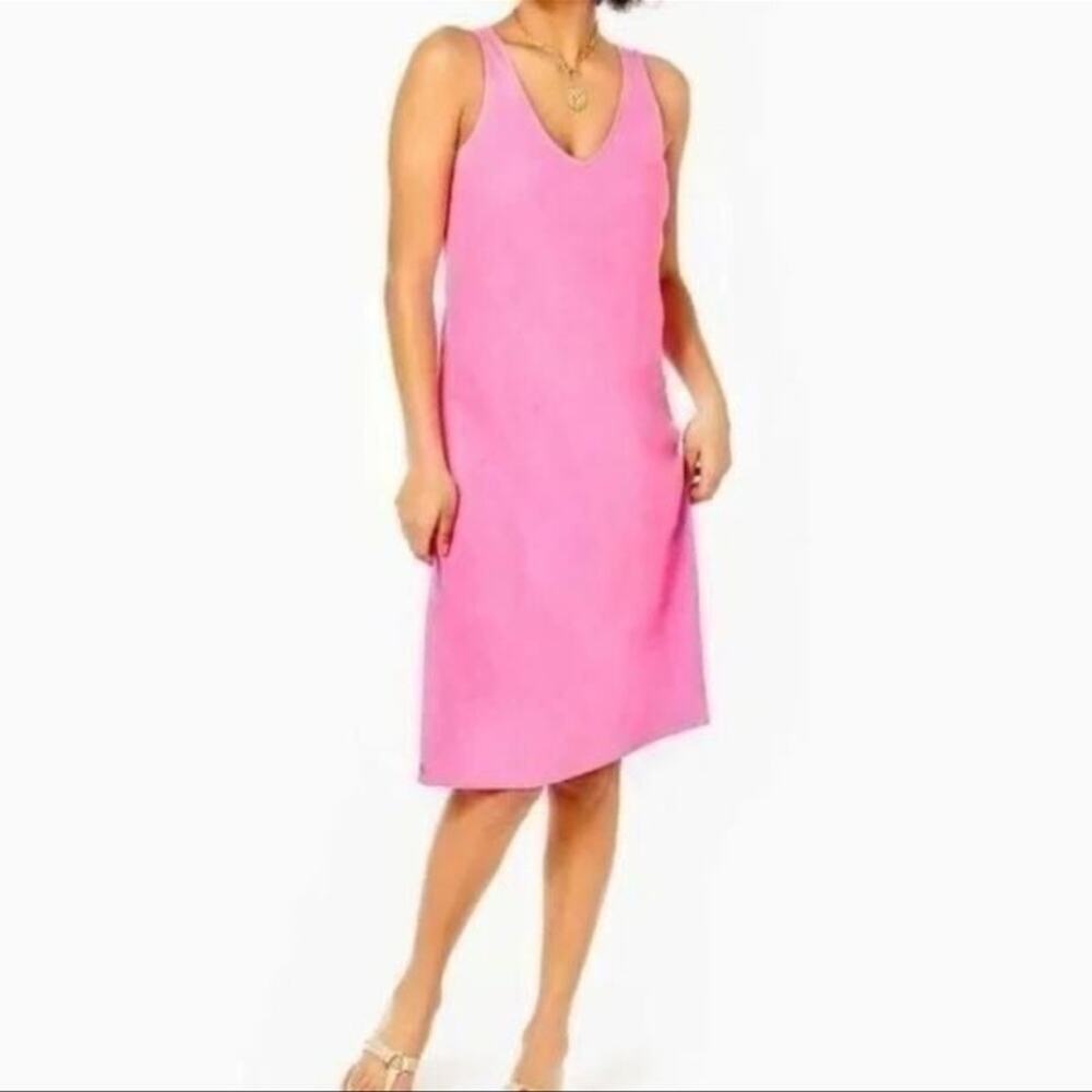Lilly Pulitzer NWT Women's Florin Sleeveless
Linen Midi Dress pink Isle Small - Picture 8 of 9